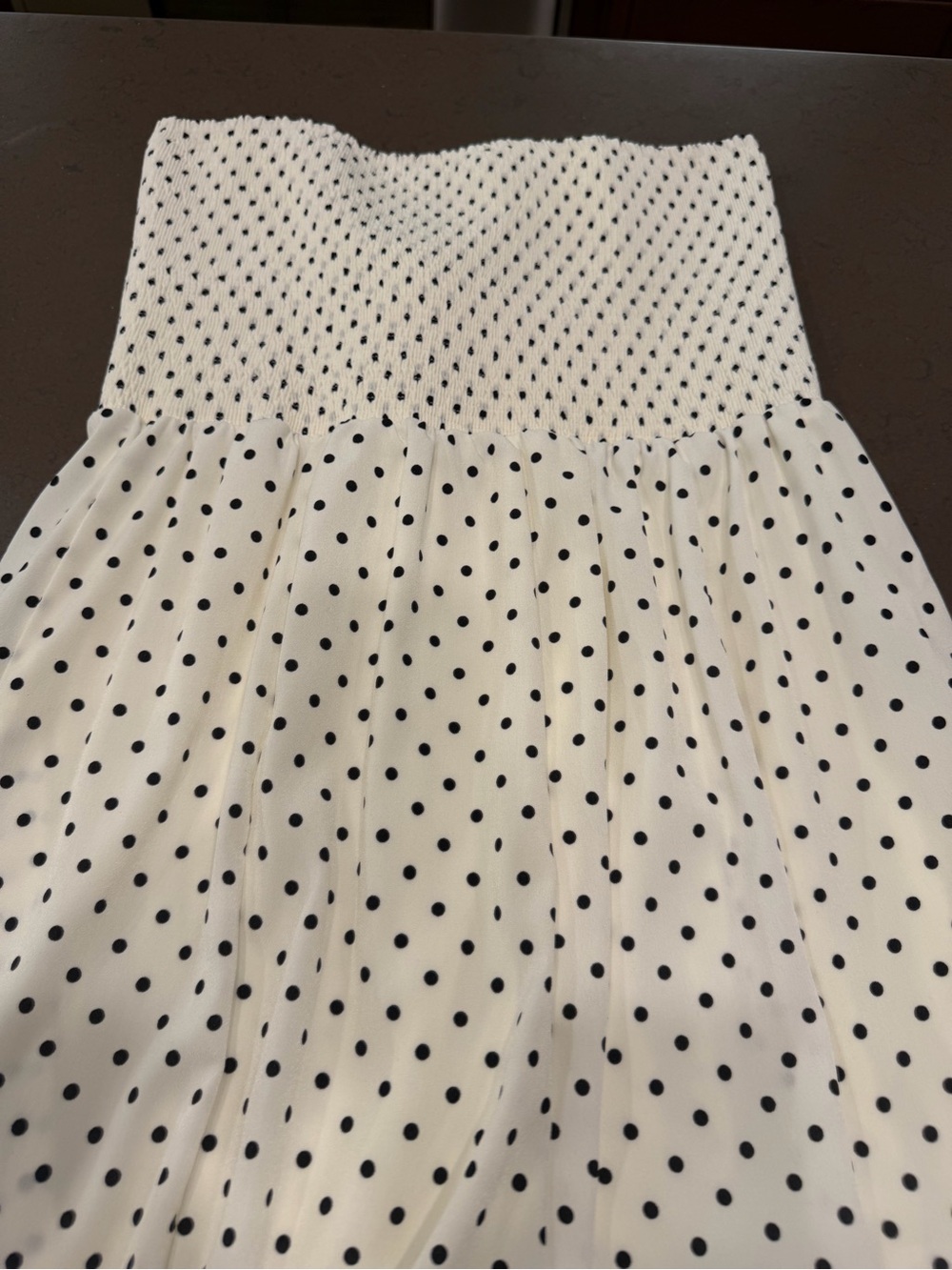 NWOT Cream Polka Dot Strapless Front Tie Jumpsuit Sz: XL - Picture 14 of 16